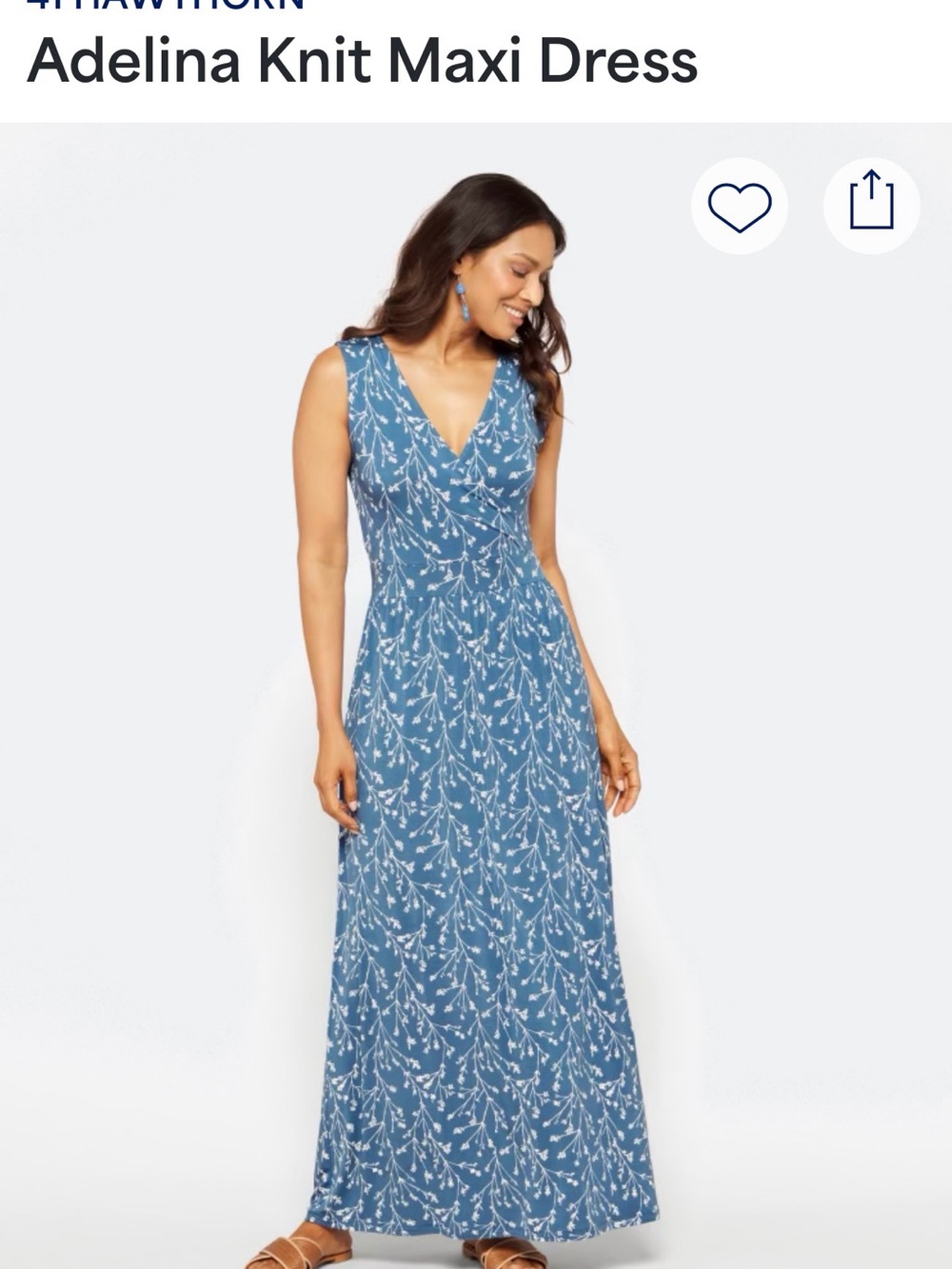 41 Hawthorn Adelina Knit Maxi Dress - Blue with White Floral